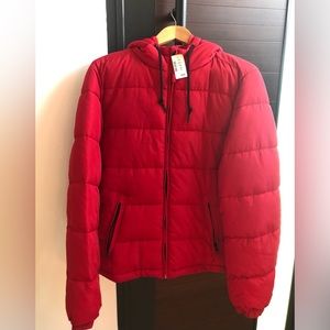 New Red puffer coat jacket